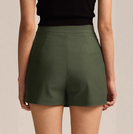 Damen eleganter Kurzrock mit seitlichem Schlitz und hohem Bund R&B