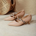 Damen elegante Mary Jane Pumps mit dekorativem Riemen