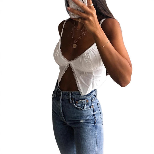 Damen Verführerisches Spitzen-Bustier mit zarten Rüschen R&B