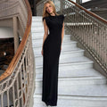 Damen Elegantes und figurbetontes Maxikleid mit Puffärmeln R&B