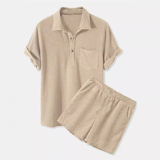 Damen Sonnen-Pyjama Set mit kurzem Shirt und Hose R&B