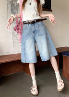 Damen weite Denim-Shorts im modernen Design mit praktischen Taschen R&B