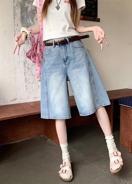 Damen weite Denim-Shorts im modernen Design mit praktischen Taschen R&B