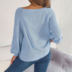R&B | Bequemer Einfarbiger Strickpullover Für Freizeit