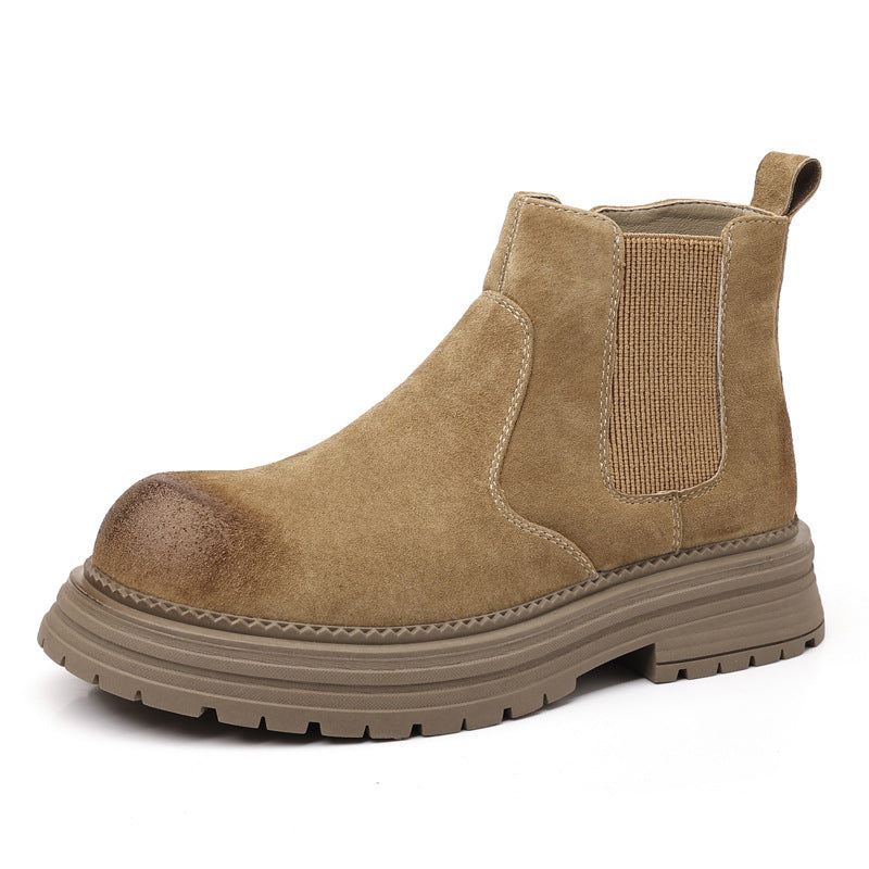 Damen Robuste Chelsea-Stiefel aus weichem Wildleder mit seitlichem Reißverschluss R&B