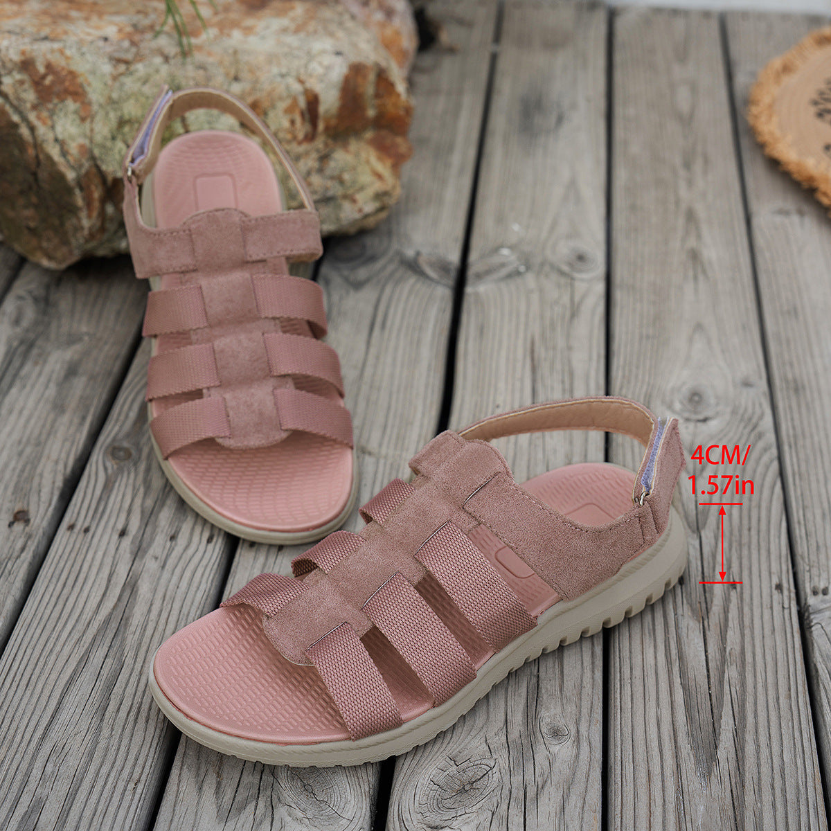 Damen Sportliche Komfort-Sandalen mit verstellbarem Riemen R&B