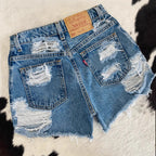 Damen Destroyed Denim Shorts R&B
