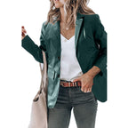 Damen elegante Blazerjacke im zeitlosen Design mit glänzender Oberfläche R&B