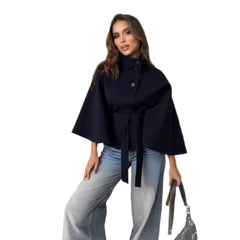 Damen elegante Überwurfjacke mit modernem Knopfdetail R&B
