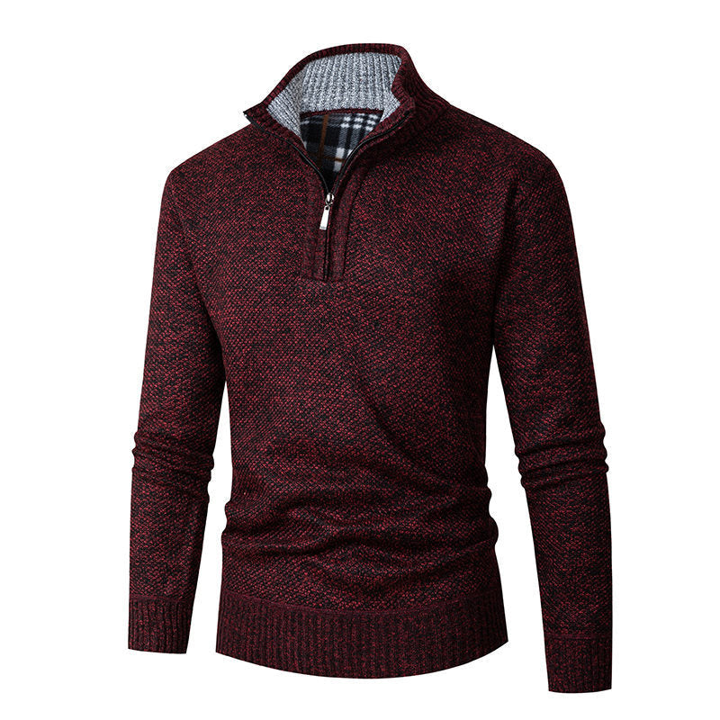Herren Pullover mit hohem Kragen und praktischen Reißverschluss R&B