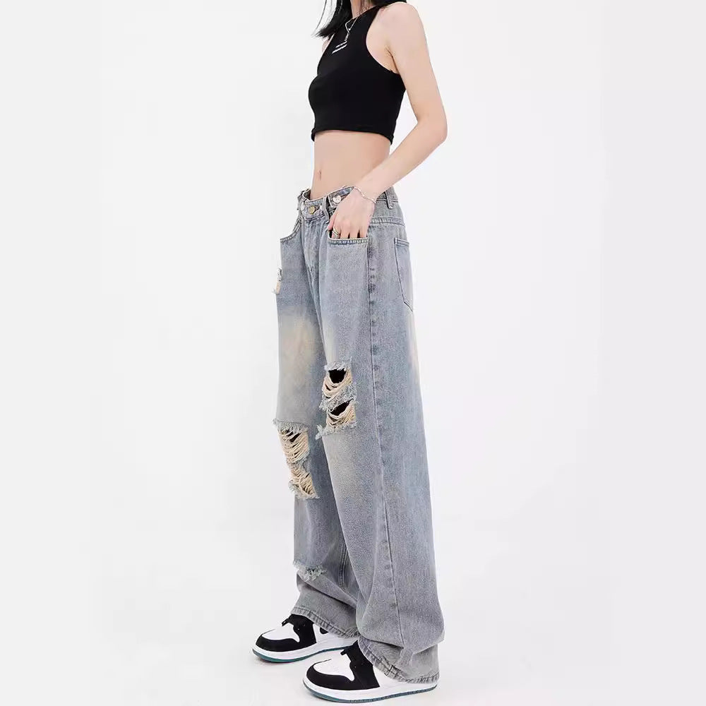 Damen Weite Destroyed Jeans im lässigen Schnitt R&B