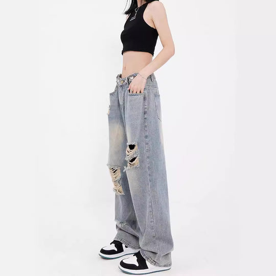 Damen Weite Destroyed Jeans im lässigen Schnitt R&B