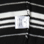 Damen Gestreifter Polo-Pullover mit Knopfleiste und langem Schnitt R&B