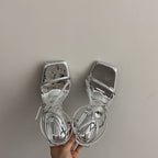 Damen elegante High Heel Sandalen mit zierlichem Riemendesign R&B