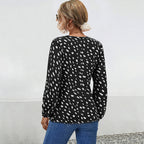Damen Bluse mit V-Ausschnitt und modernem Punktdesign R&B