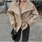 Damen Oversize Wollmantel