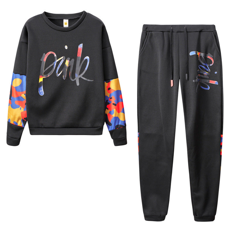 Damen Sportliches Sweatshirt-Set mit bunten Camouflage-Details und komfortablem Schnitt R&B