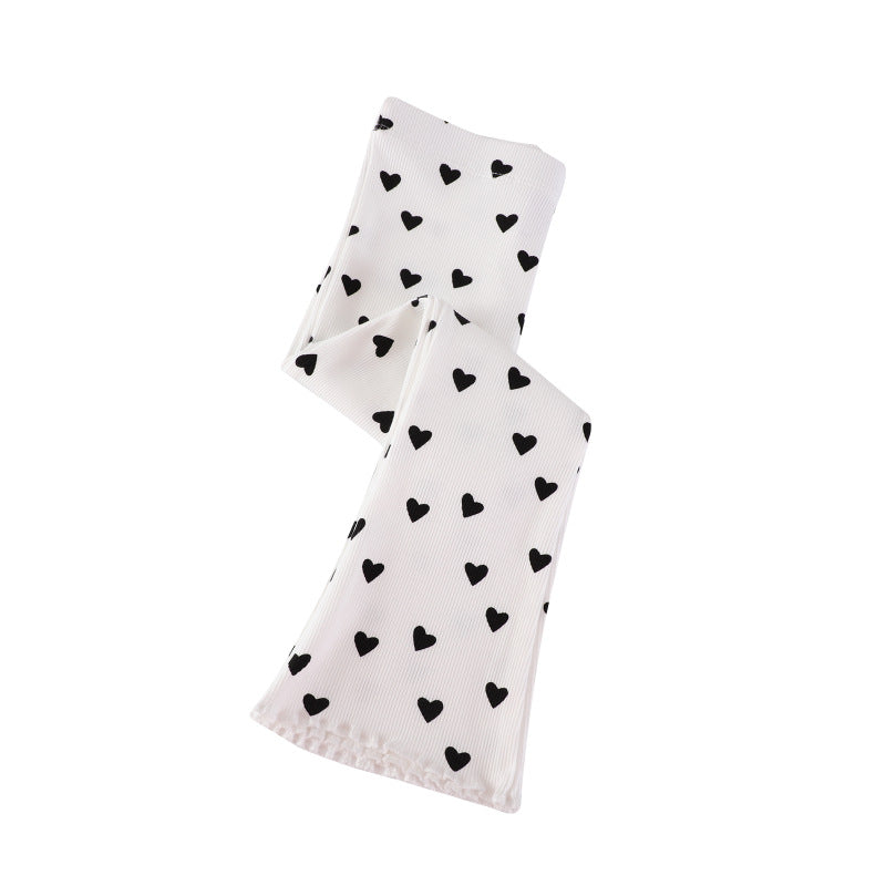 Mädchen Leggings mit herzförmigem Muster R&B