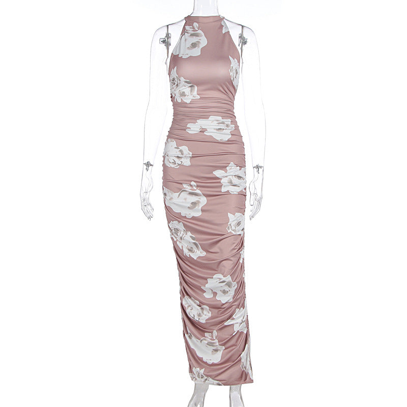 Damen Elegantes Maxikleid mit floralem Muster und Raffungen R&B