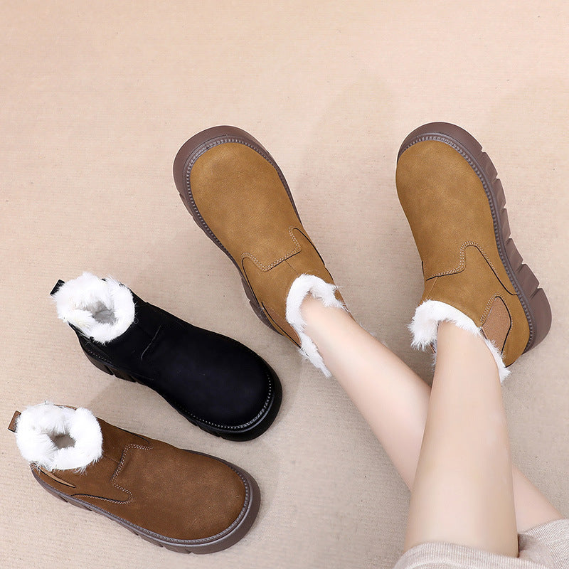 Damen Warme und stilvolle Stiefeletten mit rutschfester Sohle R&B