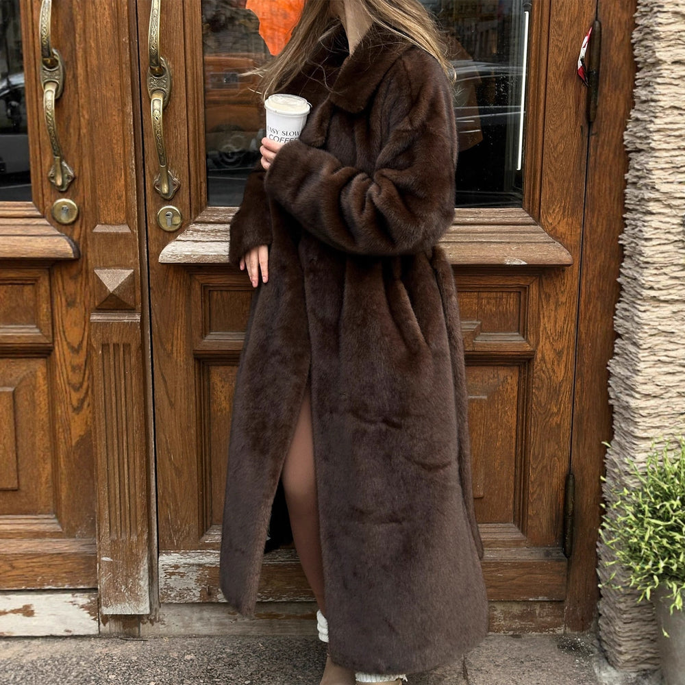 Damen Kunstpelzmantel mit luxuriösem Design und modischem Schnitt R&B