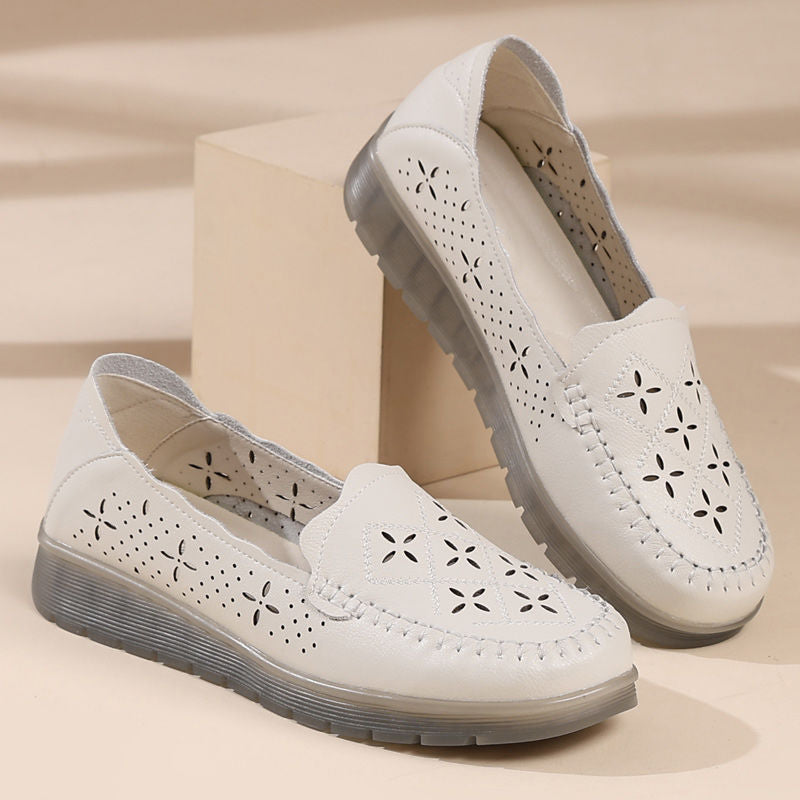 Damen Atmungsaktive Mokassins mit perforiertem Design und rutschfester Sohle