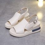 Damen Komfortable Keil-Sandalen mit stylishen Riemen R&B