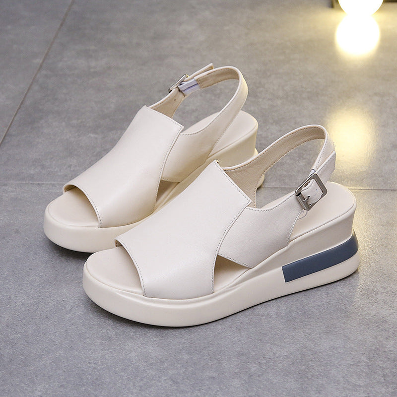 Damen Komfortable Keil-Sandalen mit stylishen Riemen R&B