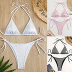 Damen Triangel-Bikini mit glitzerndem Netzdesign R&B