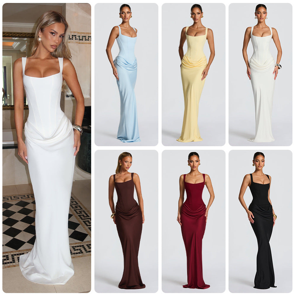Damen Elegantes und figurbetontes Abendkleid mit vollständig gefüttertem Rock EB