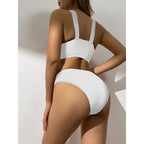 Damen Triangel-Bikini mit modischem Knotendetail und hochwertiger Textur R&B