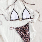 Damen Triangel-Bikini mit goldfarbenem Ring-Detail R&B
