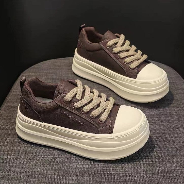 Damen modische Sneaker mit kontrastierender Sohle und elastischem Schnürsystem R&B