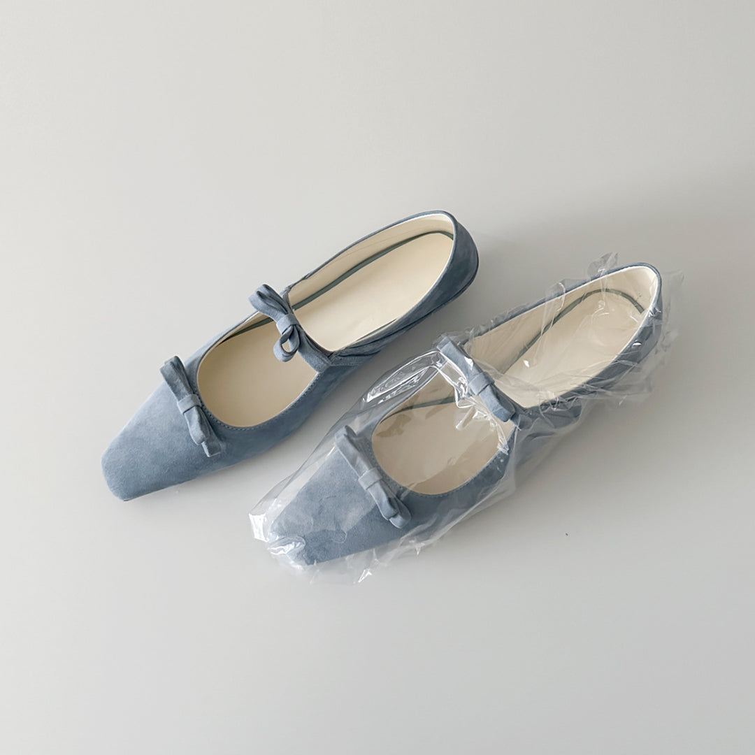 Damen Ballerina-Schuhe mit luxuriösem Schleifenakzent und spitz zulaufendem Design R&B