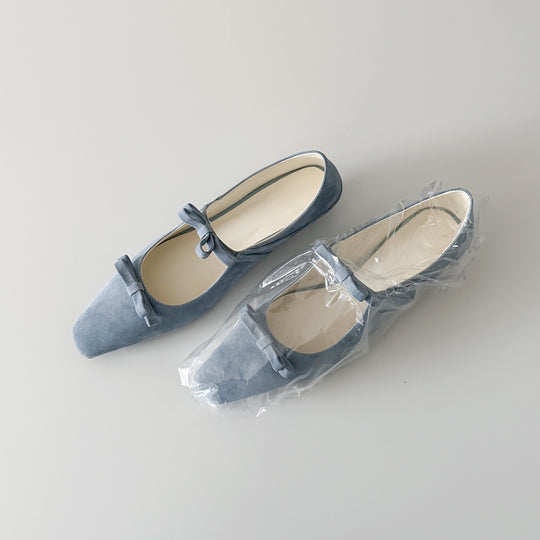 Damen Ballerina-Schuhe mit luxuriösem Schleifenakzent und spitz zulaufendem Design R&B