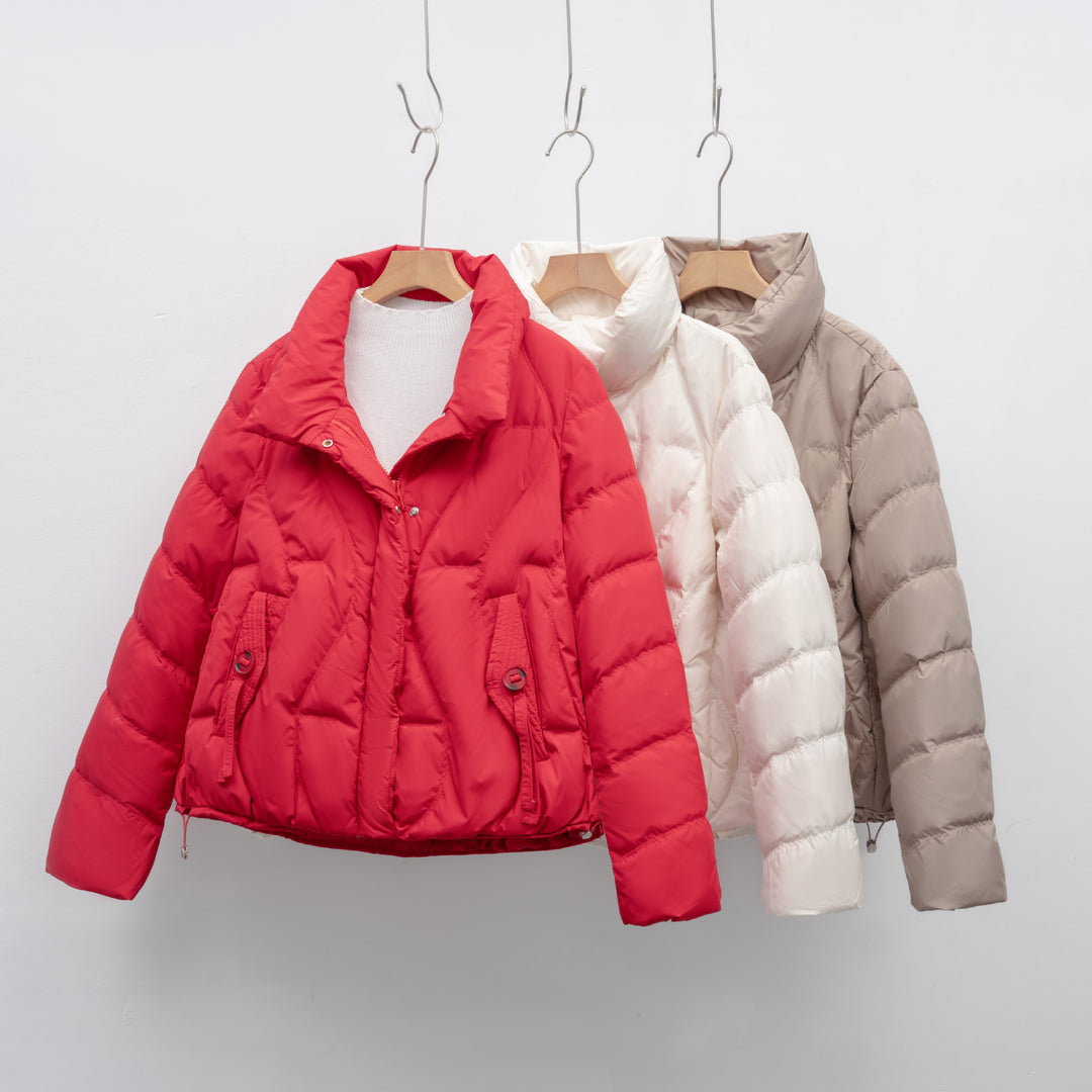 Damen gesteppte Winterjacke mit hochschließendem Kragen R&B