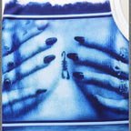 Damen Crop-Top mit kreativem Fotodruck und figurschmeichelndem Schnitt R&B