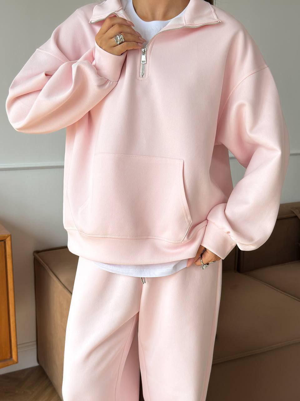 R&B | Halbhals Pullover Sweatshirt und Weit Geschnittene Hose Zweiteiler Anzug
