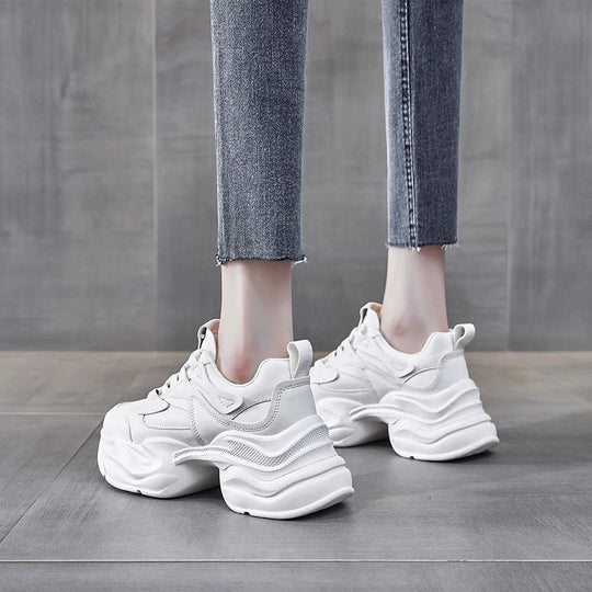 Damen modische Chunky Sneakers mit atmungsaktiver Oberflächenstruktur R&B