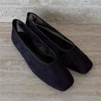 Damen Ballerinas mit floralem Design aus feinem Netzmaterial