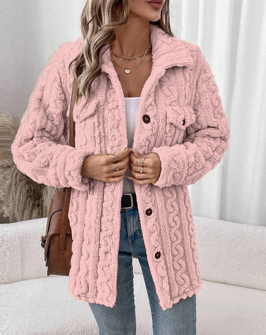 Damen Strickjacke mit Struktur und aufgesetzten Taschen R&B