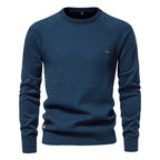 Herren Strickpullover mit modernem Strukturmuster und Rundhalsausschnitt