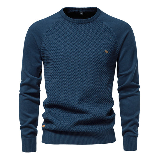 Herren Strickpullover mit modernem Strukturmuster und Rundhalsausschnitt R&B