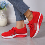 Damen Bequeme Sport-Sneaker mit atmungsaktivem Mesh-Obermaterial und dämpfender Sohle R&B