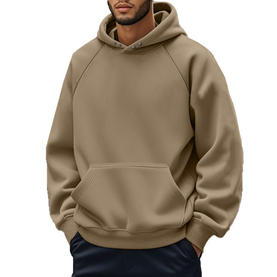Unisex nan weicher Baumwollfleece Kapuzenpullover mit Kängurutasche und Raglanärmeln R&B