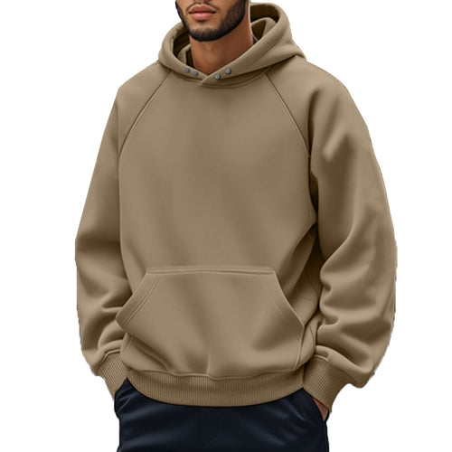 Unisex nan weicher Baumwollfleece Kapuzenpullover mit Kängurutasche und Raglanärmeln R&B