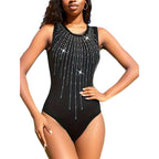 Damen Eleganter Bodysuit mit Strassverzierung R&B
