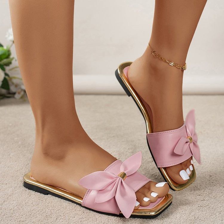 Damen Badesandalen mit eleganter Schleifenapplikation R&B