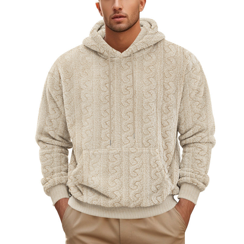 Herren Fleece-Hoodie mit strukturiertem Design und praktischen Taschen R&B