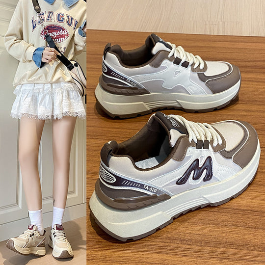 Damen Sportliche Sneakers mit mehrschichtigem Design und dämpfender Laufsohle R&B